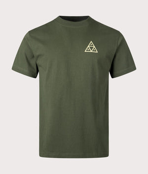 HUF Huf Set Triple Triangle T-Shirt in Garden Green with Back Print at EQVVS Front SHot