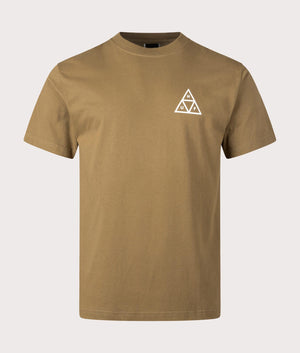 HUF Set Triple Triangle T-Shirt in Mud Brown at EQVVS Front Shot