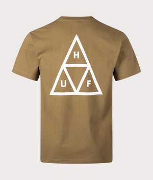 HUF Set Triple Triangle T-Shirt in Mud Brown at EQVVS Back SHot