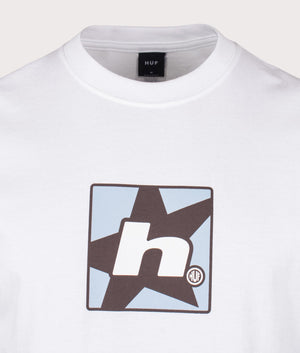 HUF H Star T-Shirt in White at EQVVS Detail Shot