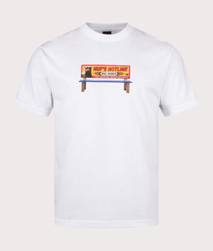 HUF Bail Bonds T-Shirt in White with Chest Print at EQVVS Front Shot