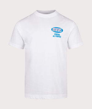 HUF All Purpose T-Shirt in White with Back Print at EQVVS Front Shot