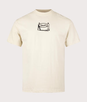 HUF Relocation T-Shirt in Stone Beige at EQVVS Front Shot