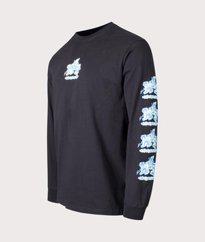 Huf Productions Long Sleeve T-Shirt in Black at EQVVS Menswear Side shot