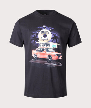 Huf Drive Thru T-Shirt in Black at EQVVS Menswear Front shot