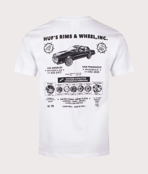 Huf Rim & Wheel Inc T-Shirt In White at EQVVS Menswear Back shot 