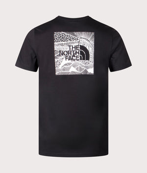 The North Face Redbox Celebration T-Shirt in Black at EQVVS. Back Print Shot.