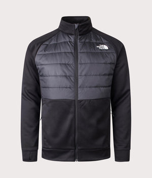 The North Reaxion Hybrid Jacket in Black and Asphalt Grey at EQVVS. Front Shot.