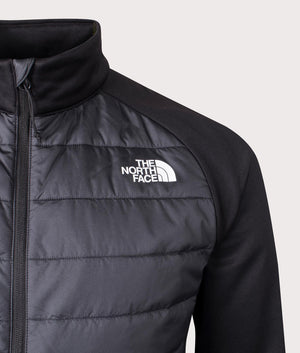 The North Reaxion Hybrid Jacket in Black and Asphalt Grey at EQVVS. Detail Shot.