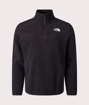 The North Face Quarter Zip 100 Glacier Fleece in Black at EQVVS. Front Shot.