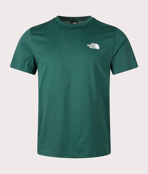 The North Face Simple Dome T-Shirt in Deep Nori Green at EQVVS. Front Shot.