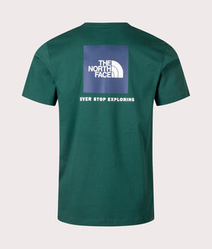 The North Face Box Nse T-Shirt in Deep Nori Green at EQVVS. Back Print Shot.