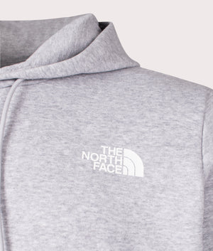 The North Face Simple Dome Hoodie in Grey Heather. Shot at EQVVS. Detail mannequin shot. 