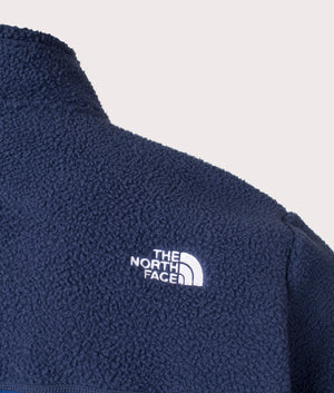 The North Face Yumiori Zip Through Fleece in Estate Blue. Shot at EQVVS. Detail mannequin shot. 