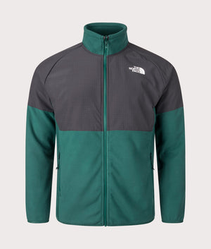 The North Face Glacier Heavyweight Zip Through Fleece in Deep Nori and Asphalt Grey. EQVVS Front Shot.