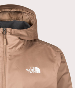 The North Face Quest Jacket in Latte brown. Detail front Pocket at EQVVS.