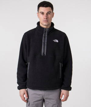 The North Face TNF Quarter Zip Fleeski in Black. Shot at EQVVS.  Model shot front. 