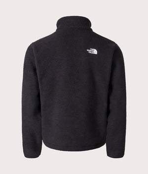 The North Face TNF Quarter Zip Fleeski in Black. Shot at EQVVS. Back shot mannequin. 