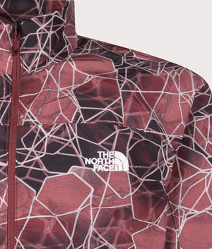 The North Face Relaxed Fit TNF Easy Wind Track Jacket in Sumac Red. EQVVS Front Detail Shot.