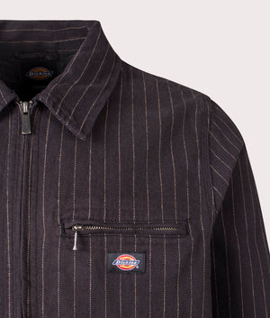 Dickies Painter Service Jacket in Black. Shot at EQVVS. Detail shot. 