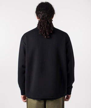 and wander Airly Full Zip Sweatshirt in black. Shot at EQVVS. Reverse shot. 