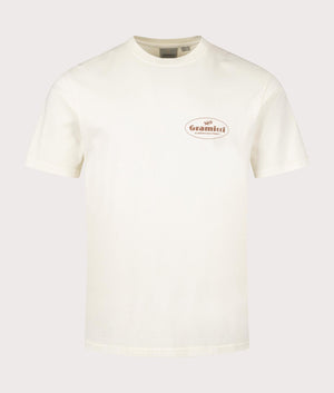 Gramicci Climbing Equipment T-Shirt in Natural Pigment, 100% cotton at EQVVS. Front Shot. 