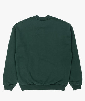 Oversized Uniform Crewneck Sweatshirt in Green from MKI MIYUKI ZOKU. Back angle shot at EQVVS.