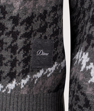 Houndstooth Knit Jumper in Coal by Dime at EQVVS. Detail Shot. 