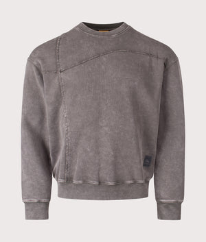 Reverse Stitch Sweatshirt in Charcoal Washed by Dime MTL at EQVVS. Front Angle Shot. 