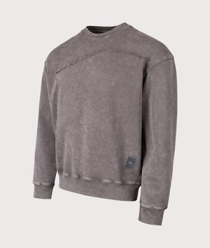 Reverse Stitch Sweatshirt in Charcoal Washed by Dime MTL at EQVVS. Side Angle Shot. 