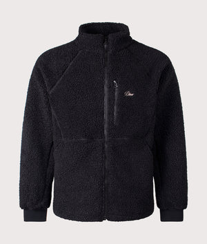 Zip Through Polar Fleece Sherpa in Black by Dime MTL at EQVVS. Front Angle Shot. 