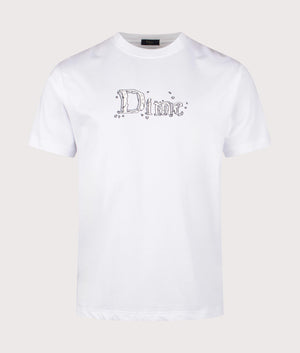 Classic Stone T-Shirt in White by Dime MTL at EQVVS. Front Angle Shot. 