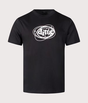 Cosmos T-Shirt, Black, Eqvvs Menswear, front shot angle