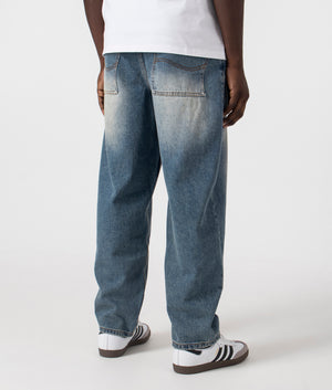 Dime MTL Classic Baggy Denim Pants in Sandblasted Indigo. Shot at EQVVS. Reverse shot. 