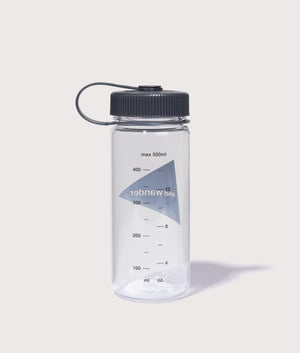 and wander Logo Bottle 500ml see-through with black lid and logo. EQVVS Back Shot