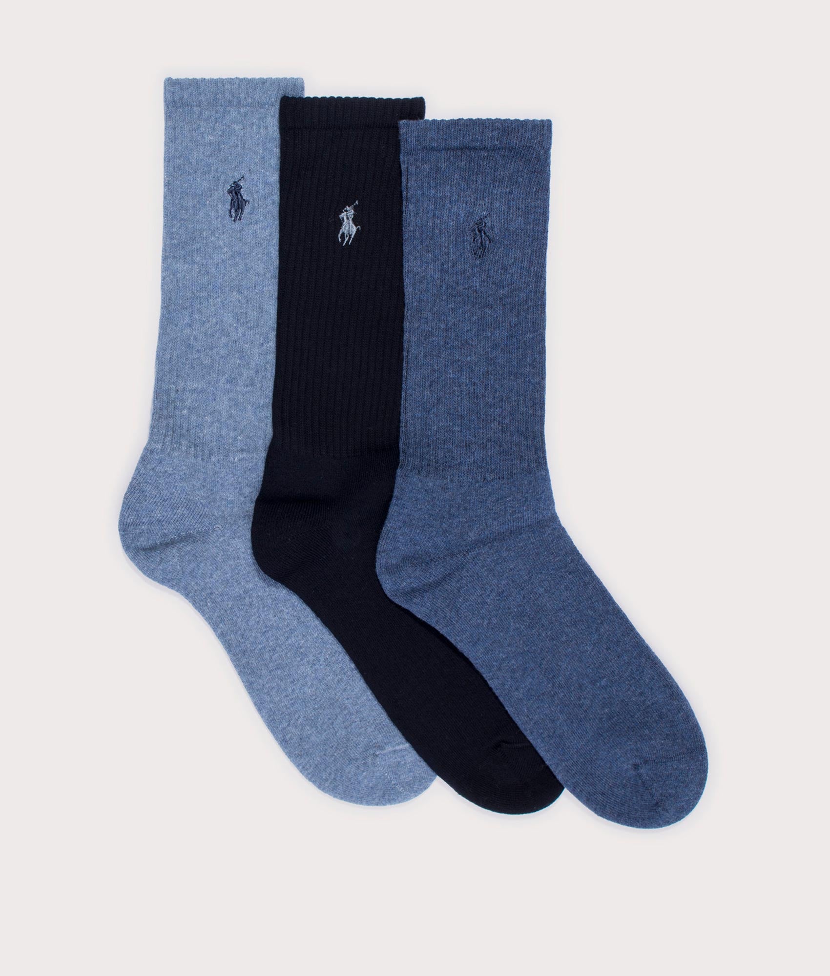 Three Pack of Stretch Crew Socks in 002 Denim Assorted | Polo Ralph ...