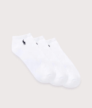 Polo Ralph Lauren 3 Pack Ankle Socks in White. EQVVS three socks shot.