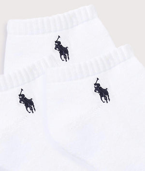 Polo Ralph Lauren 3 Pack Ankle Socks in White. EQVVS Detail shot.