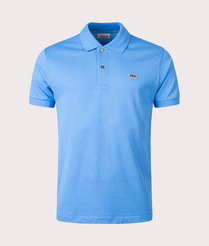 L1212 Croc Logo Polo Shirt in Etheral Blue by Lacoste. EQVVS Front Angle Shot.