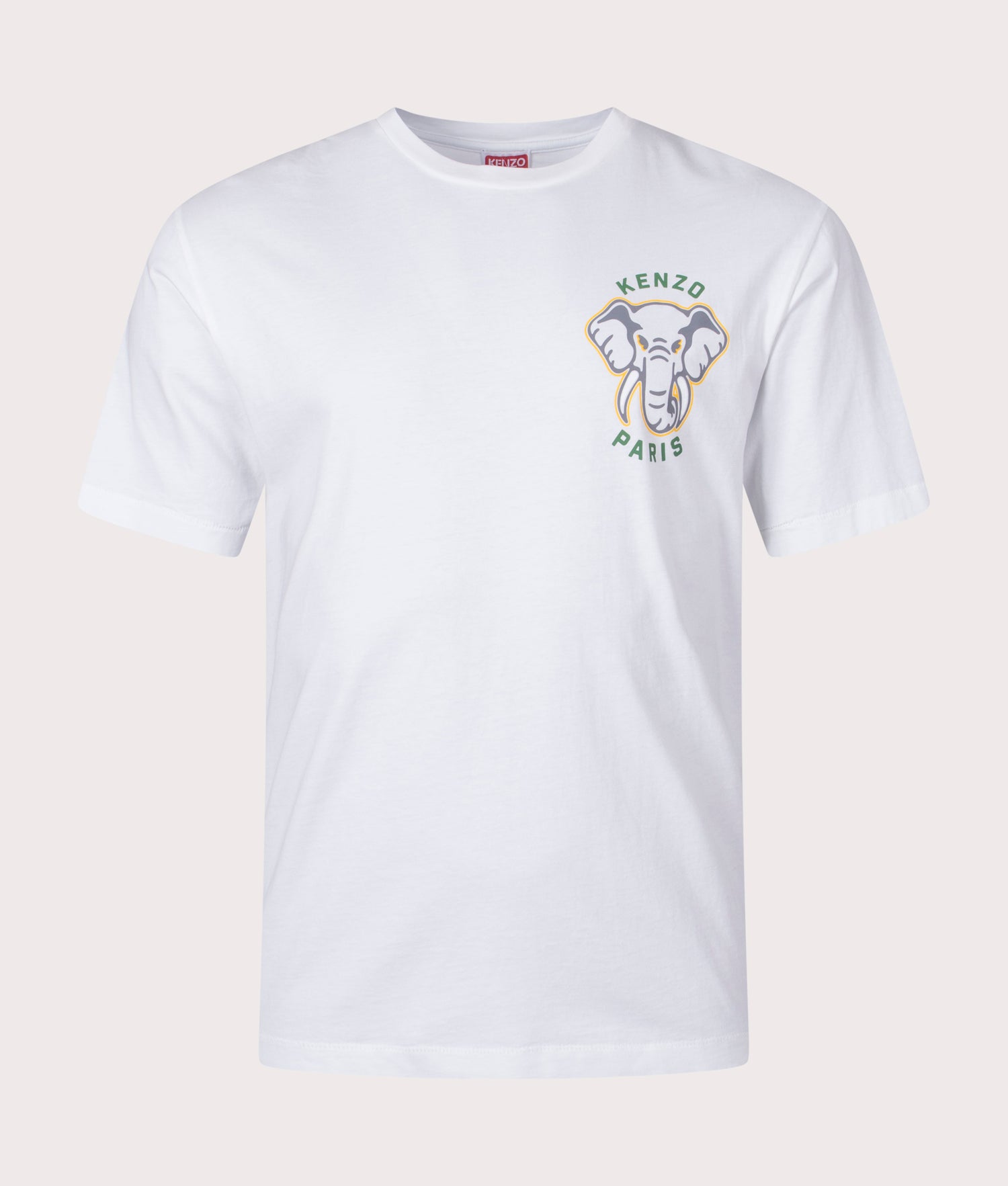 Varsity Jungle Elephant KENZO Logo T-Shirt Off White | KENZO 
