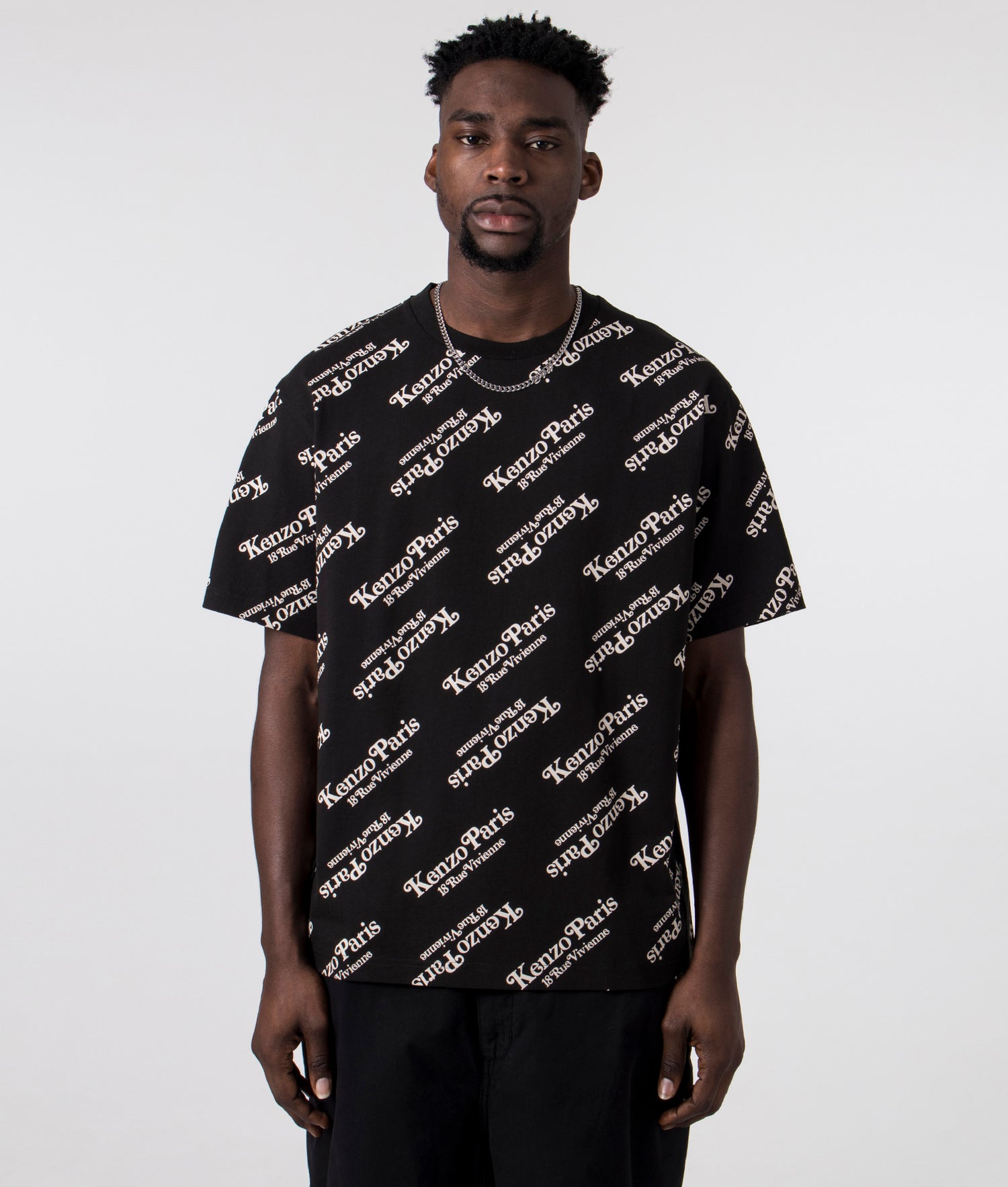 KENZO by Verdy Oversized T-Shirt in Black with White Branding 