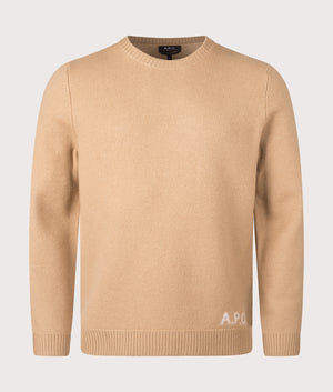 Edward Jumper, camel, Eqvvs Menswear, front shot angle