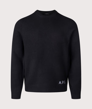 Edward Jumper, black, Eqvvs Menswear, front shot angle