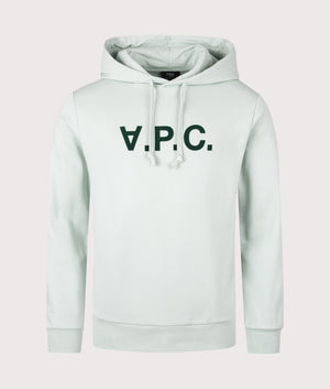 Grand VPC Logo GOTS Hoodie, Water Green/Dark Green, Eqvvs Menswear, front shot angle