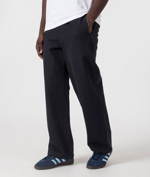 A.P.C. Vincent Pants in Navy. Shot at EQVVS. Side angle shot. 