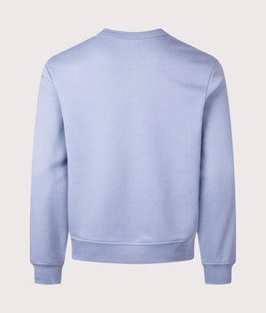 A.P.C. Relaxed Fit Petit VPC Logo Sweatshirt in Blue Grey/Dark Navy. Shot at EQVVS. Back shot. 