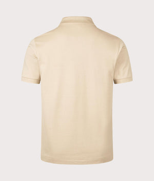 Lacoste L1212 Croc Logo Polo Shirt in Viennese Beige. EQVVS back shot at EQVVS.