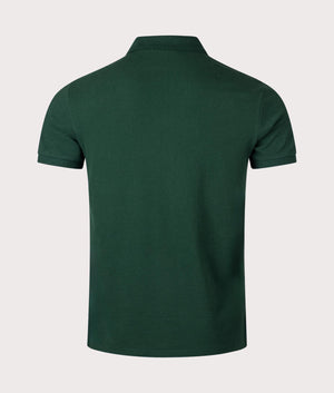 Custom Slim Fit Mesh Polo Shirt in College Green by Polo Ralph Lauren. EQVVS Shot. 