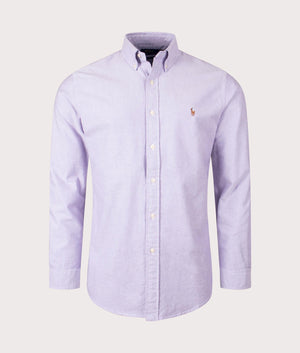 Custom Fit Oxford Shirt in Thistle by Polo Ralph Lauren. EQVVS Shot. 