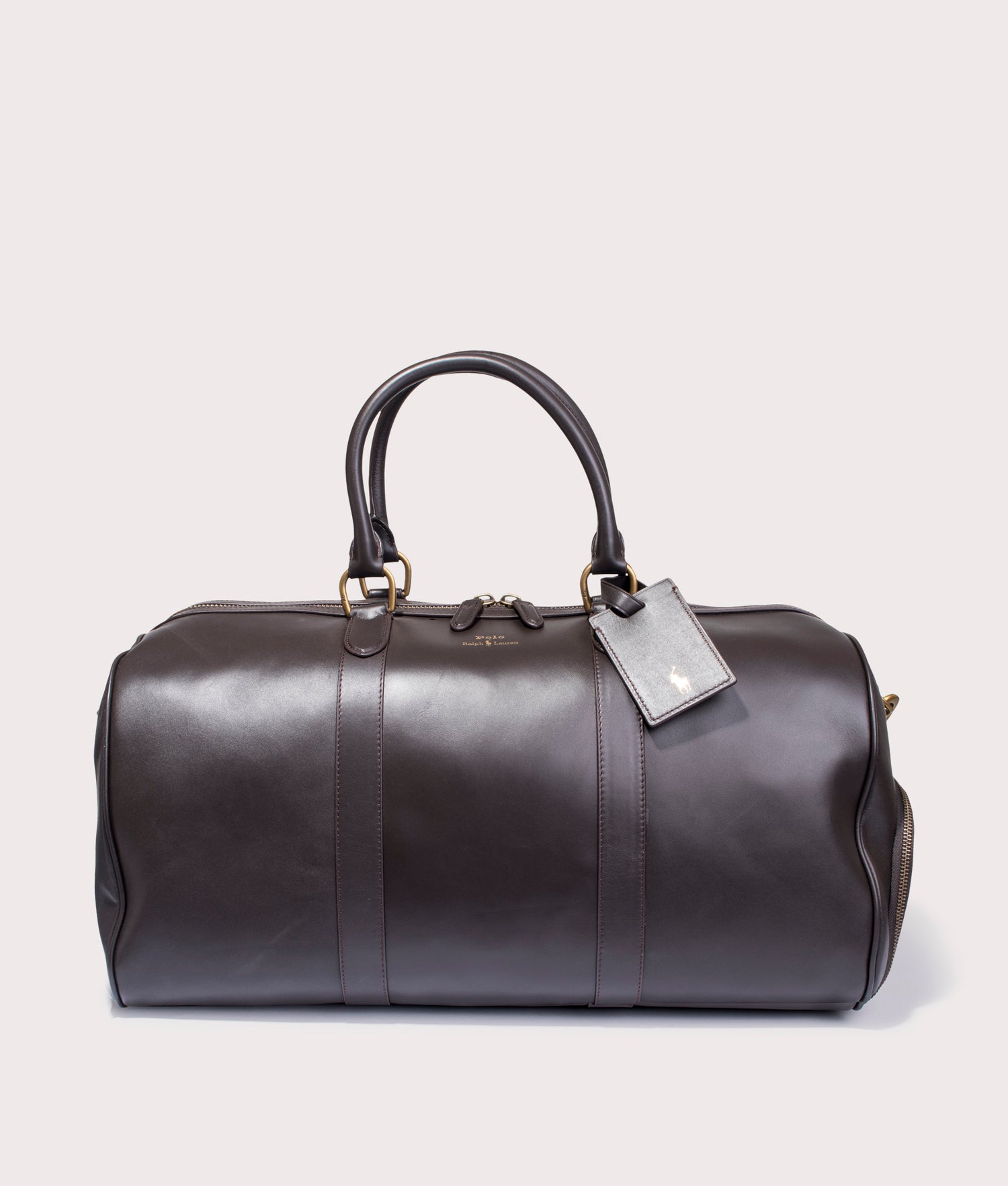 Smooth Leather Duffle Bag in Black Polo Ralph Lauren EQVVS